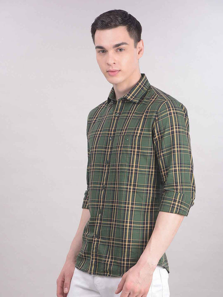 Green Checked 100% Cotton Shirt