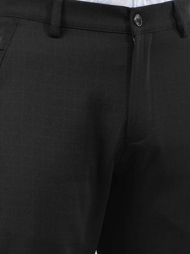 Navy Blue Checked Trousers