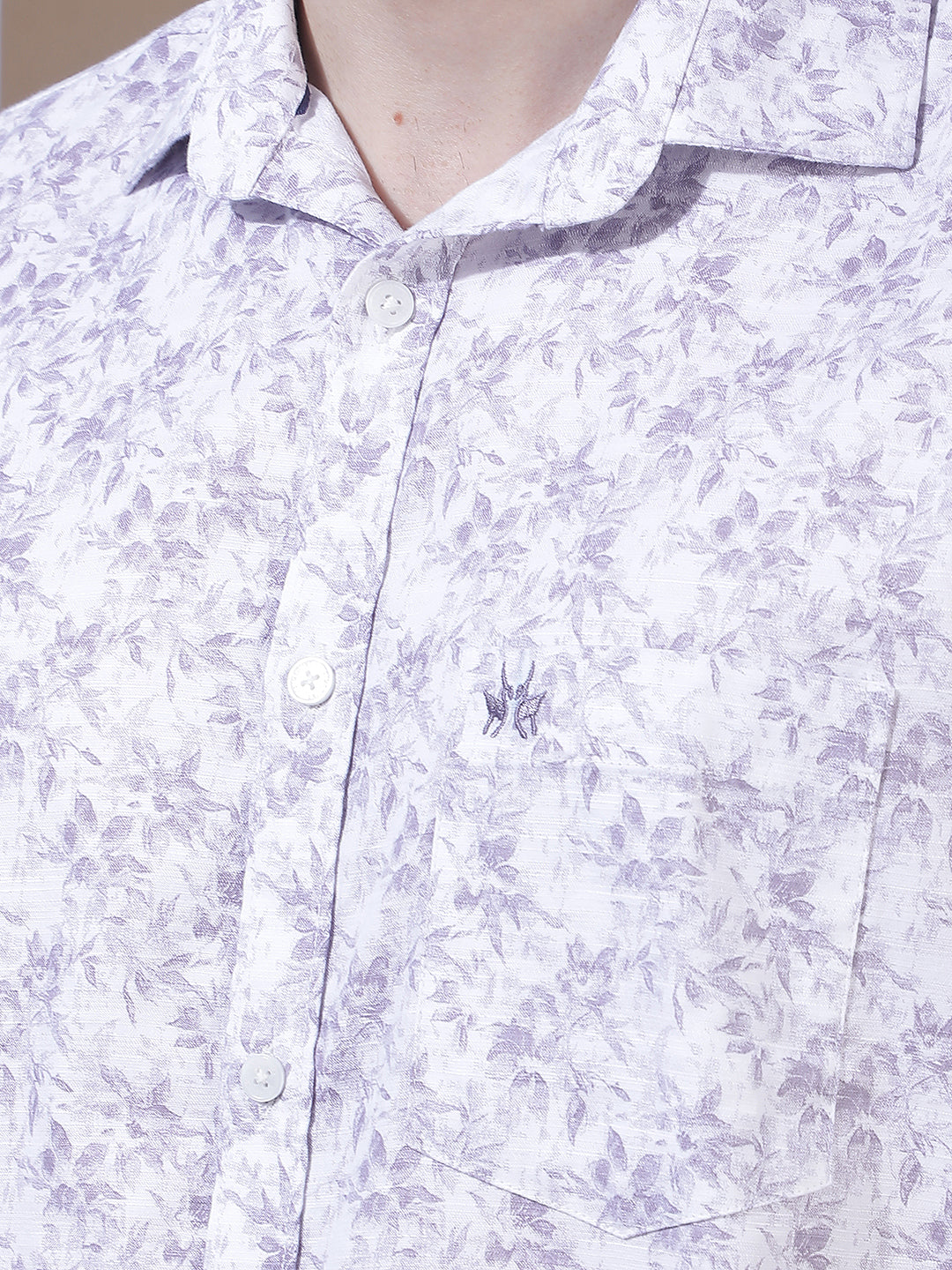 Purple Floral Print Shirt