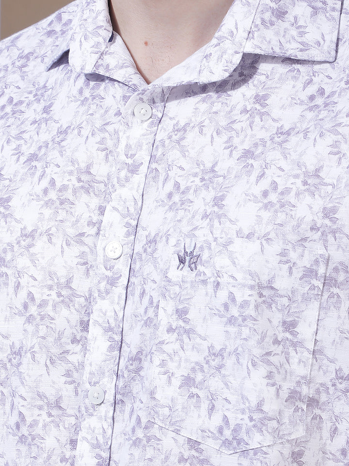 Purple Floral Print Shirt