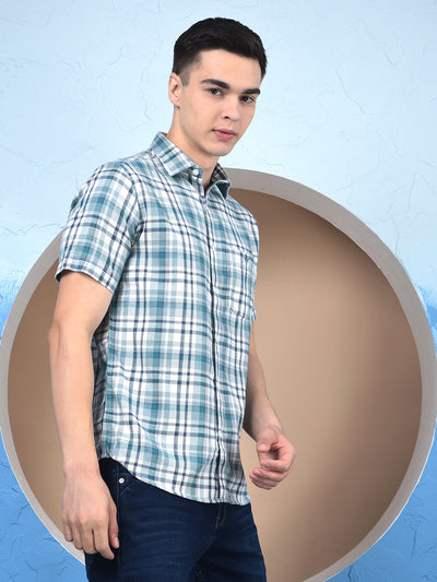 Blue Checked 100% Cotton Shirt