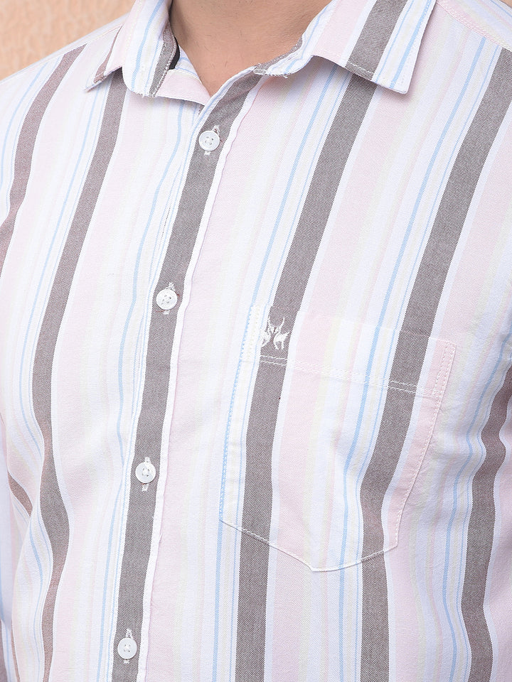 Multi-Color Vertical Stripes 100% Cotton Shirt