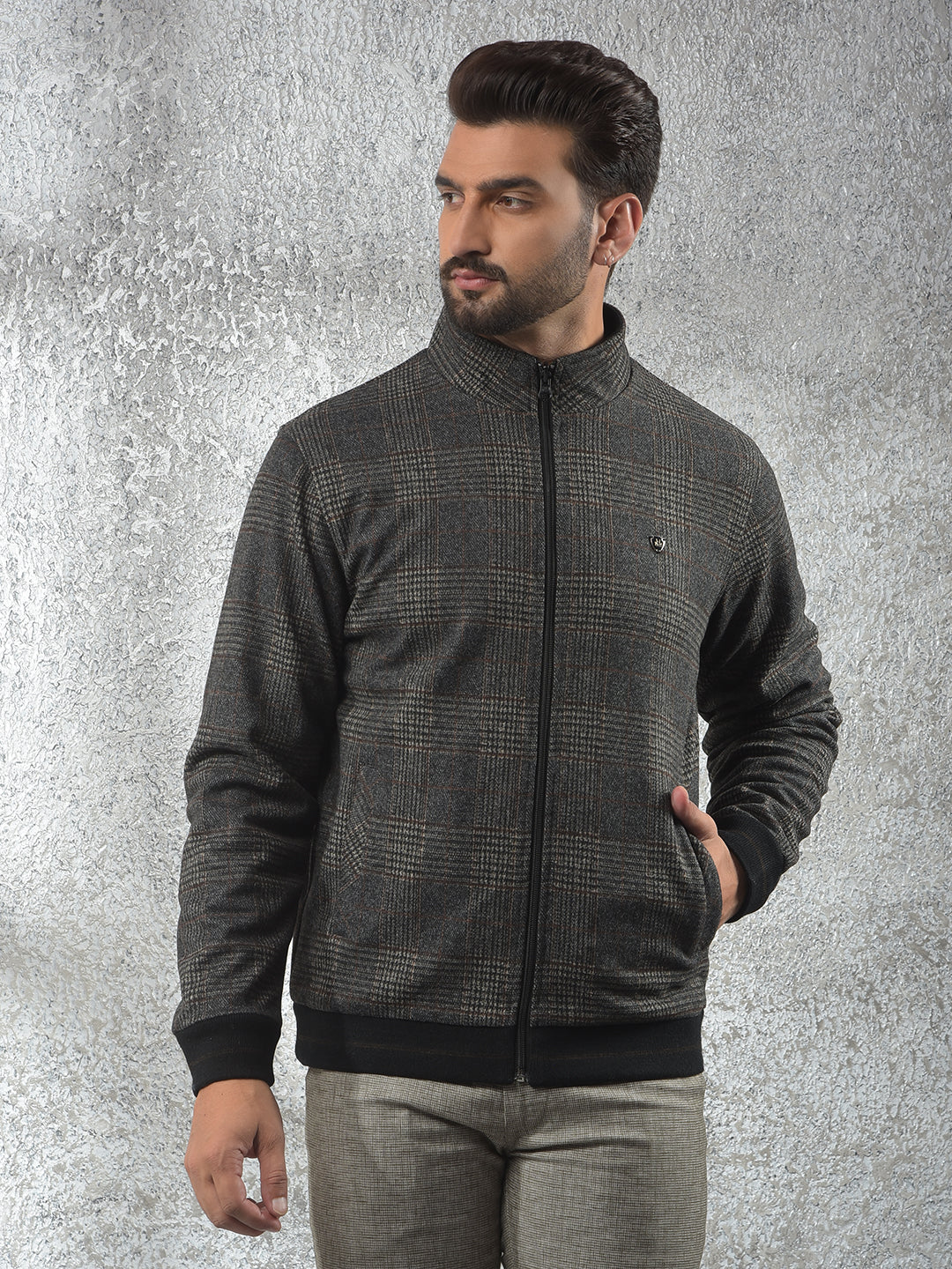 Black Checked Reversible Jacket