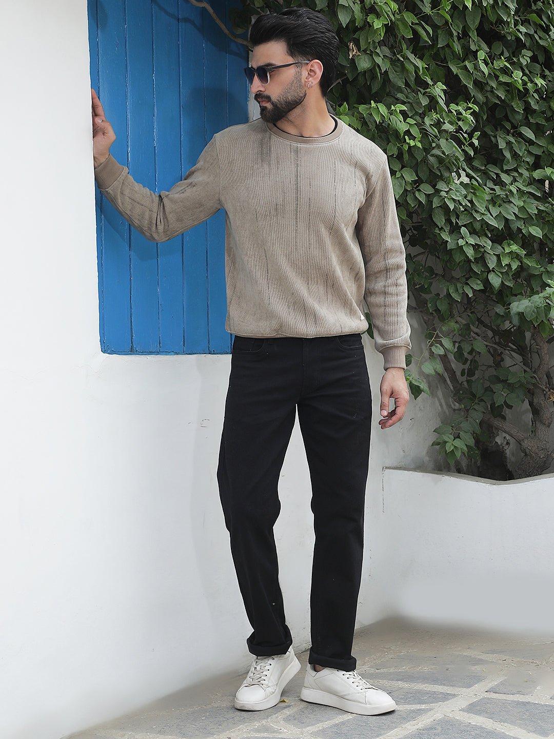 Brown Abstract Print Sweatshirt