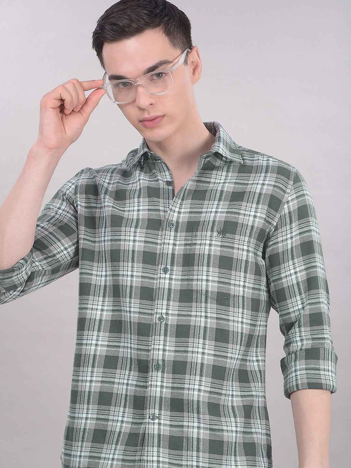 Green Checked 100% Cotton Shirt