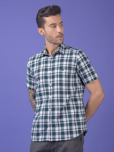 Green Checked 100% Cotton Shirt