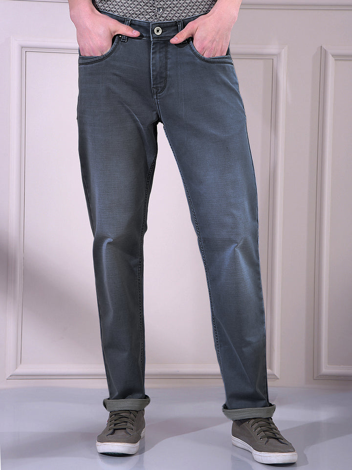 Crisp Light Blue Straight Smooth Jeans
