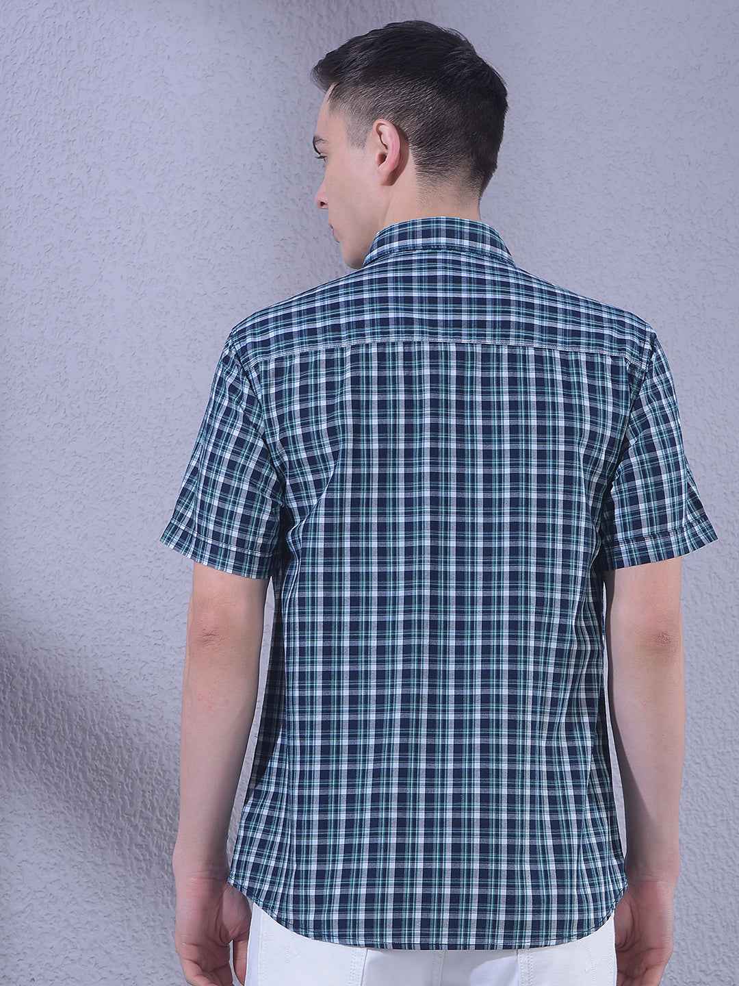 Green 100% Cotton Checked Shirt