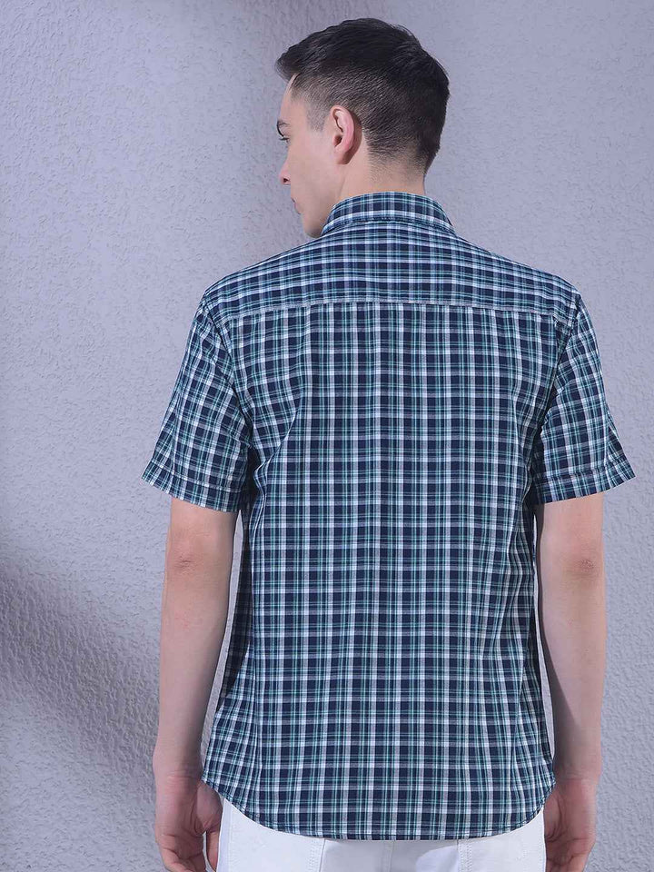 Green 100% Cotton Checked Shirt