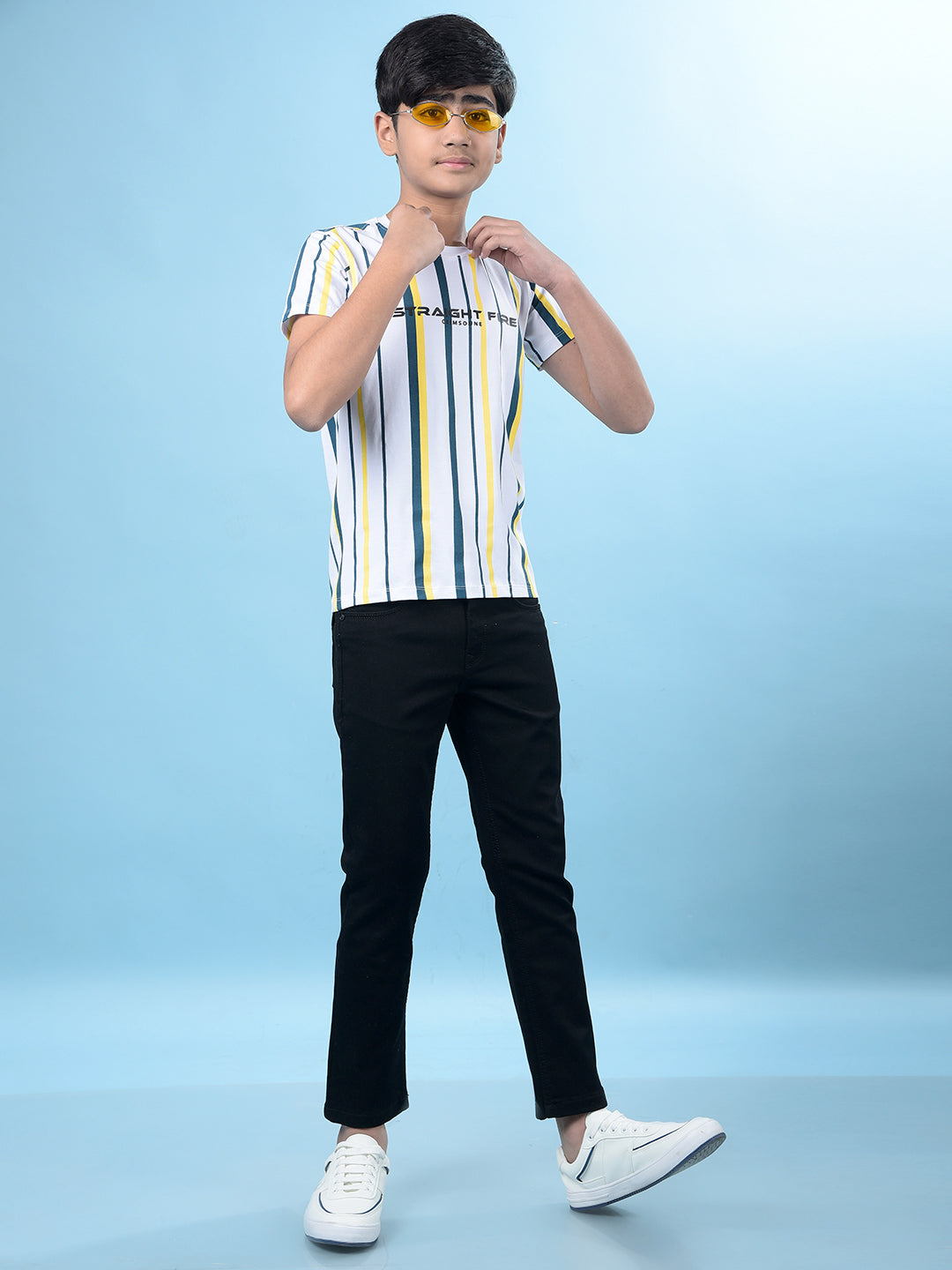 White Vertical Stripes T-Shirt