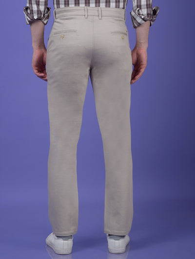 Beige Printed Trousers