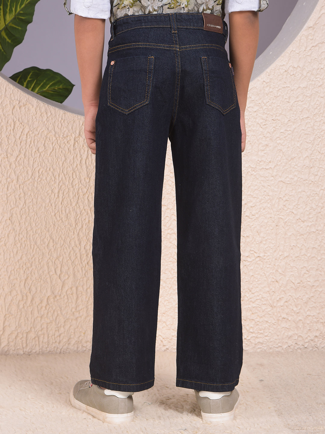Classy Blue Dark Wash Baggy Jeans