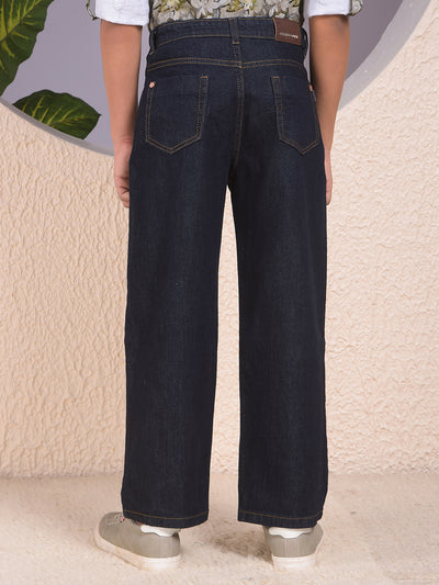 Classy Blue Dark Wash Baggy Jeans