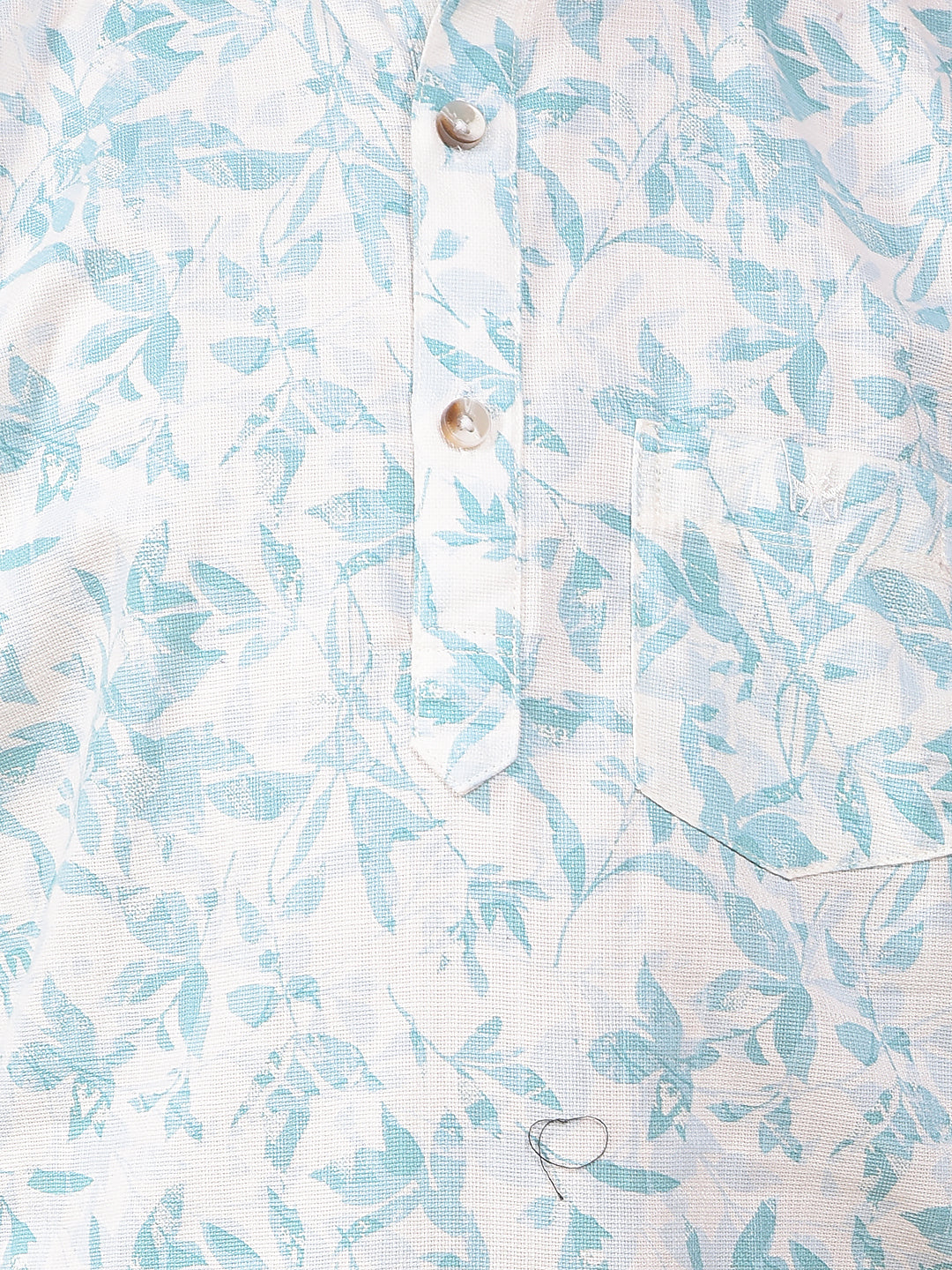 Blue Floral Print 100% Cotton Kurta