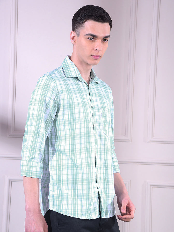 Green Checked 100% Cotton Shirt