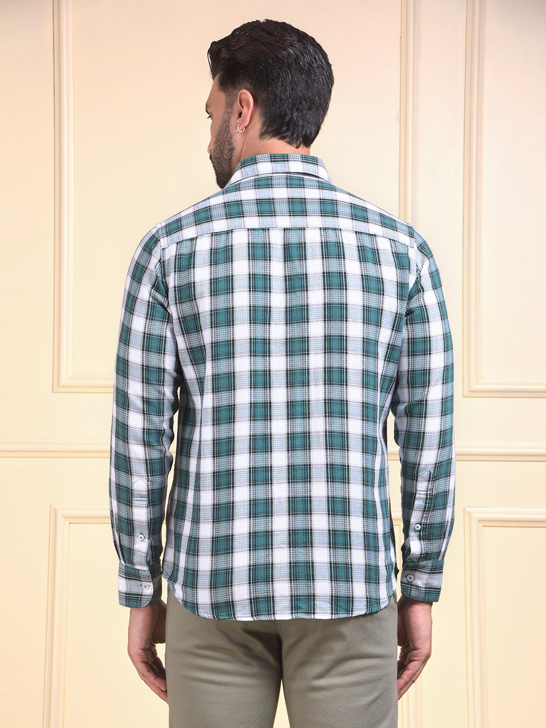 Green Checked 100% Cotton Shirt