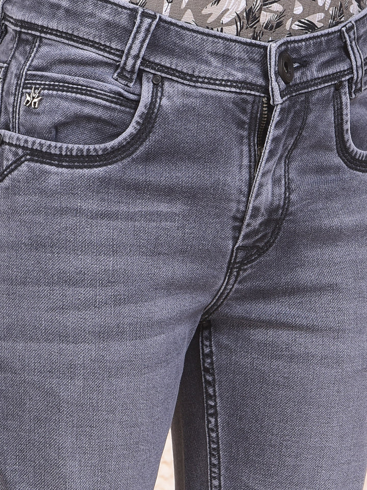 Modish Dark Wash Slim Fit Grey Jeans
