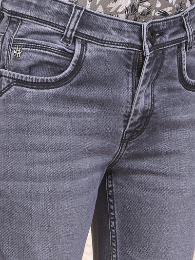 Modish Dark Wash Slim Fit Grey Jeans