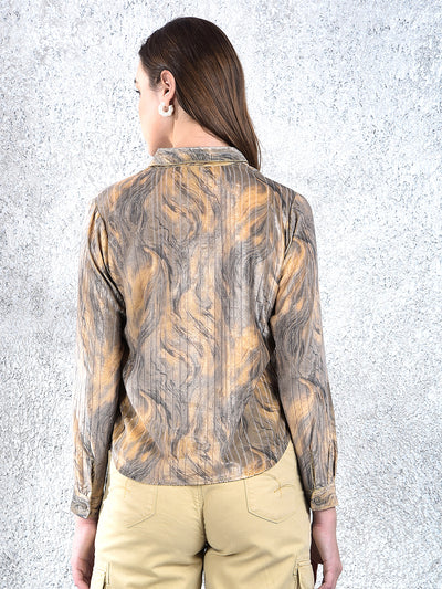 Blue Abstract Print Shirt