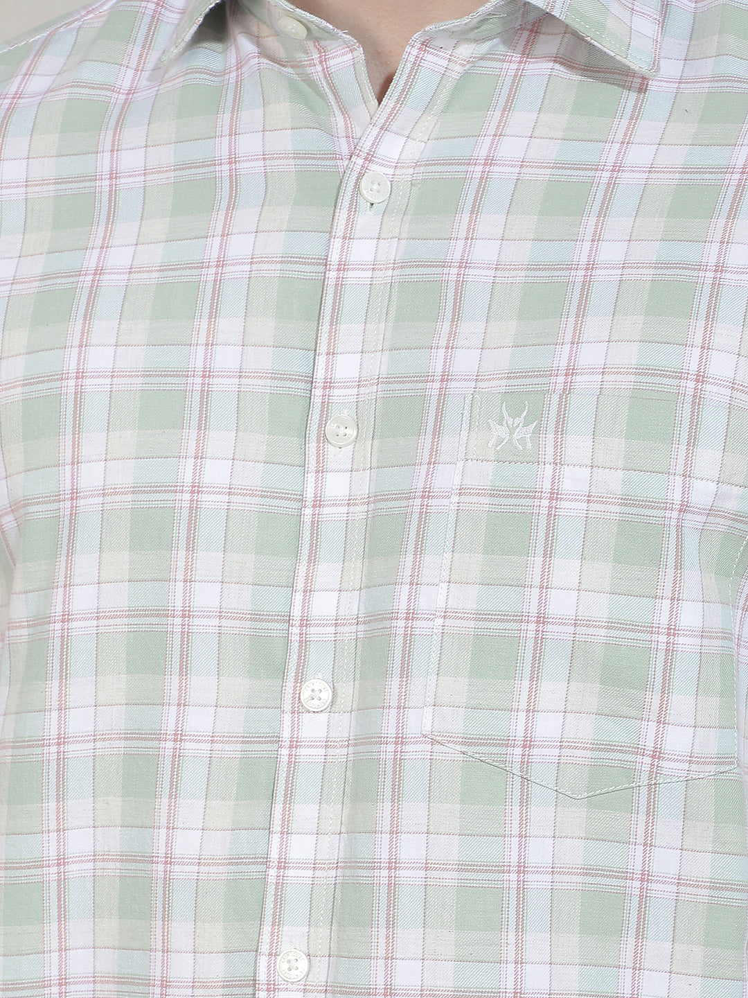 Green Checked 100% Cotton Shirt