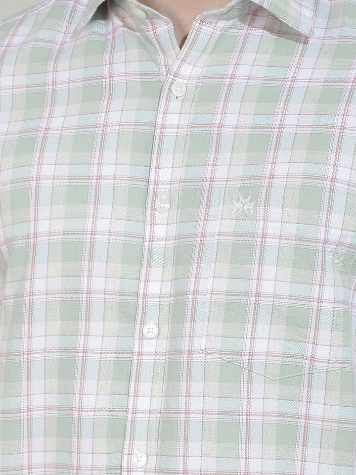 Green Checked 100% Cotton Shirt