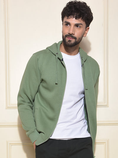Swanky Green Hooded Neck Sweatshirt