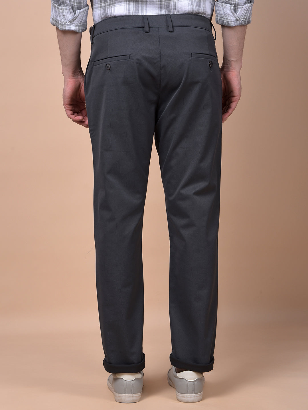 Tailored Trim Grey Printed Trousers