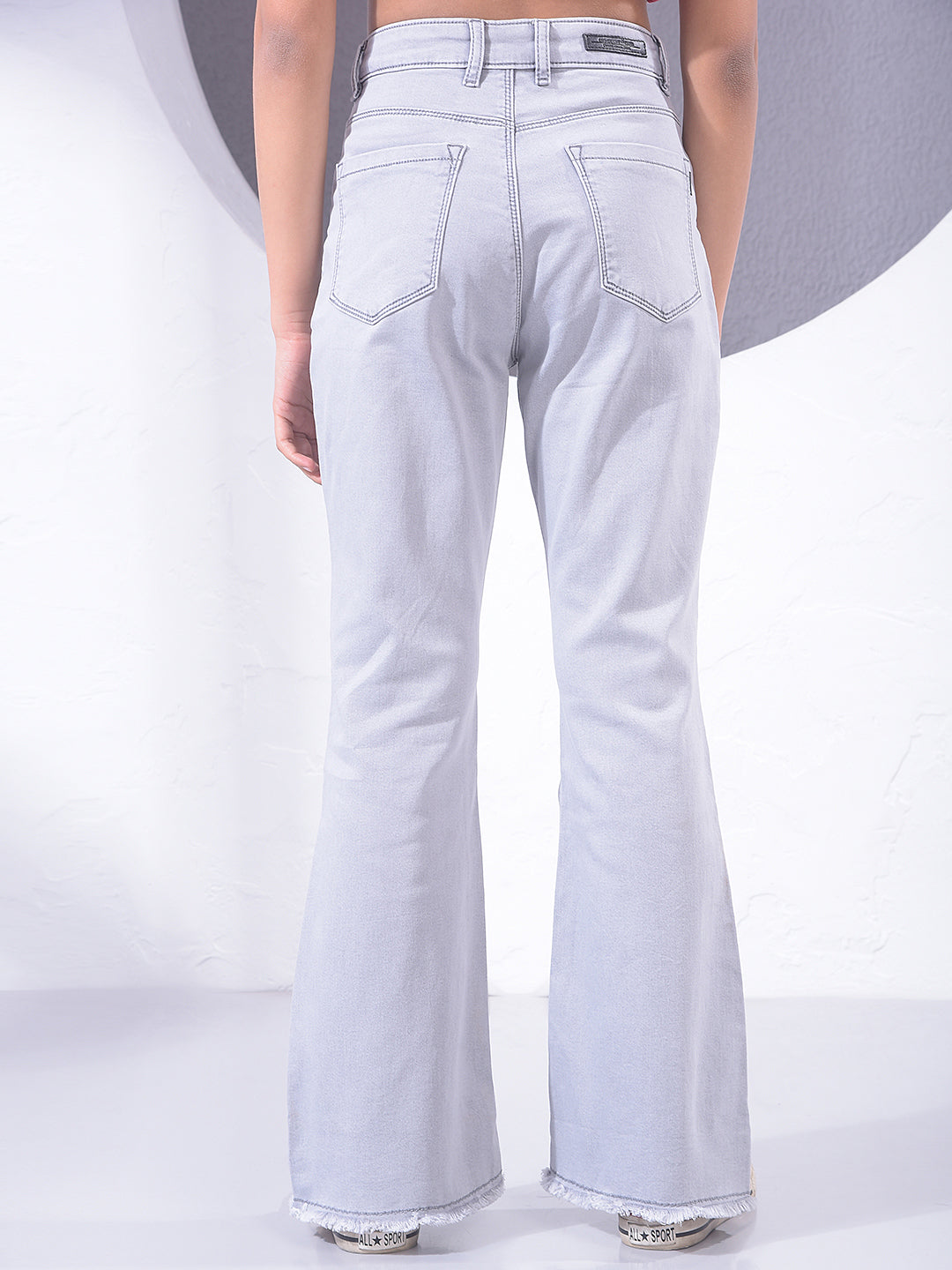Silver Grey Soft-Wash Bootcut Jeans