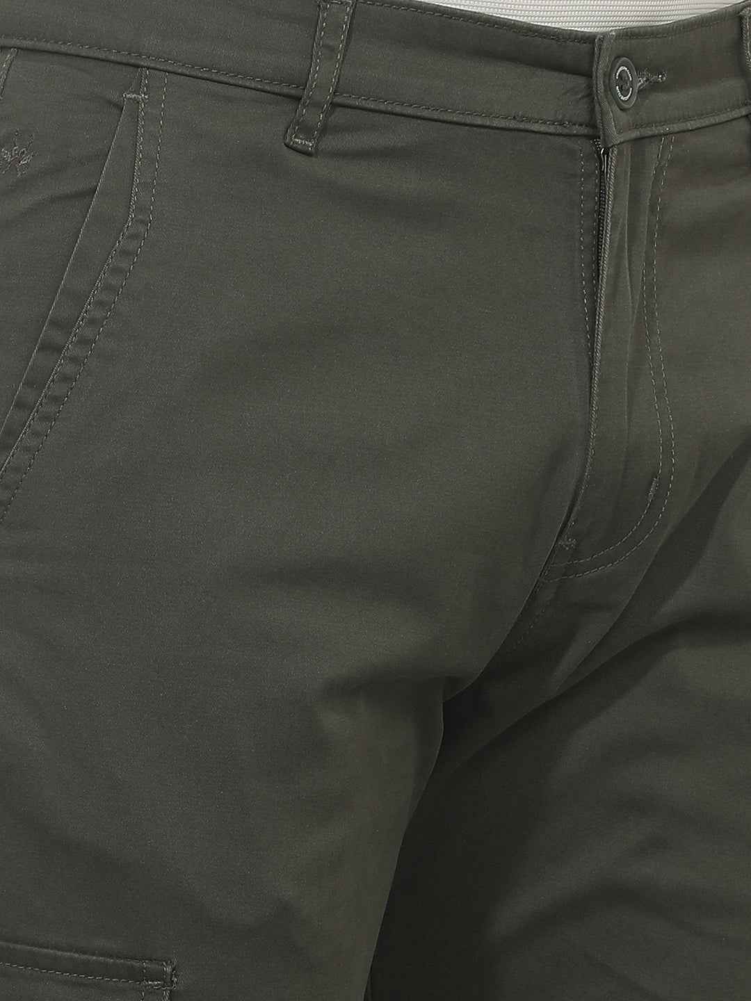 Comfortable Olive Casual Cargo Trousers