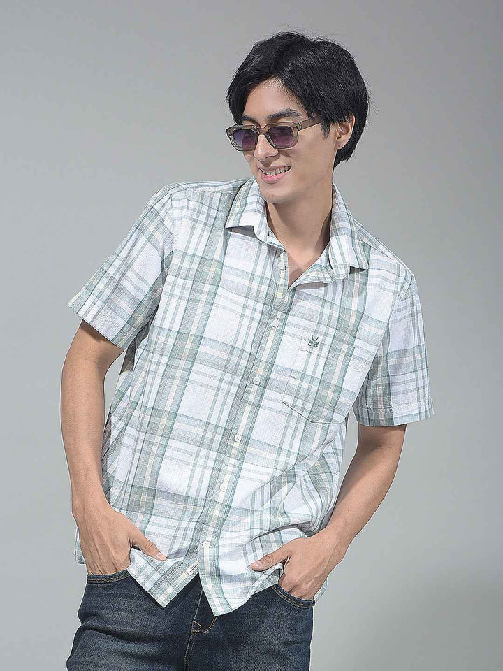 Green Checked 100% Cotton Shirt