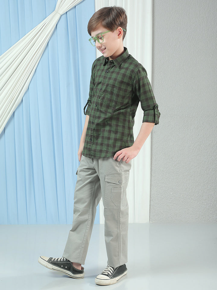 Green Checked 100% Cotton Shirt