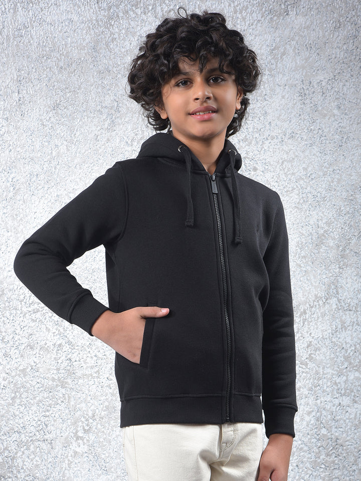 Black Hooded Neck Sweatshirt