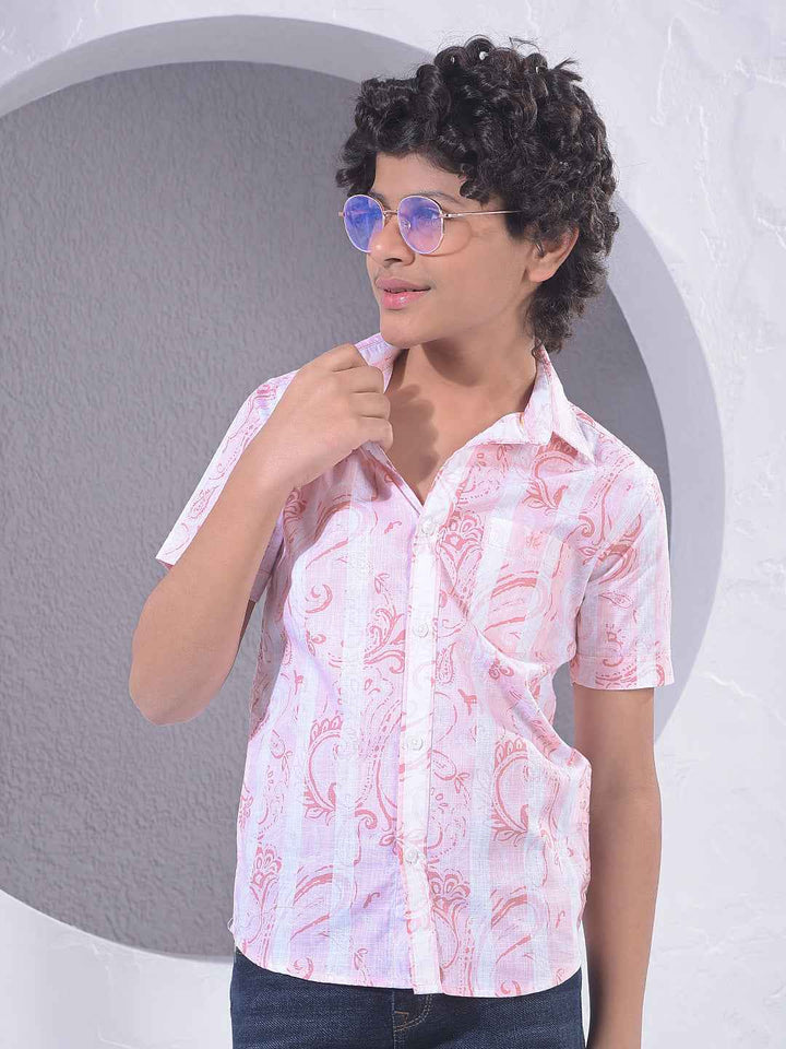 Pink Paisley Print 100% Cotton Shirt