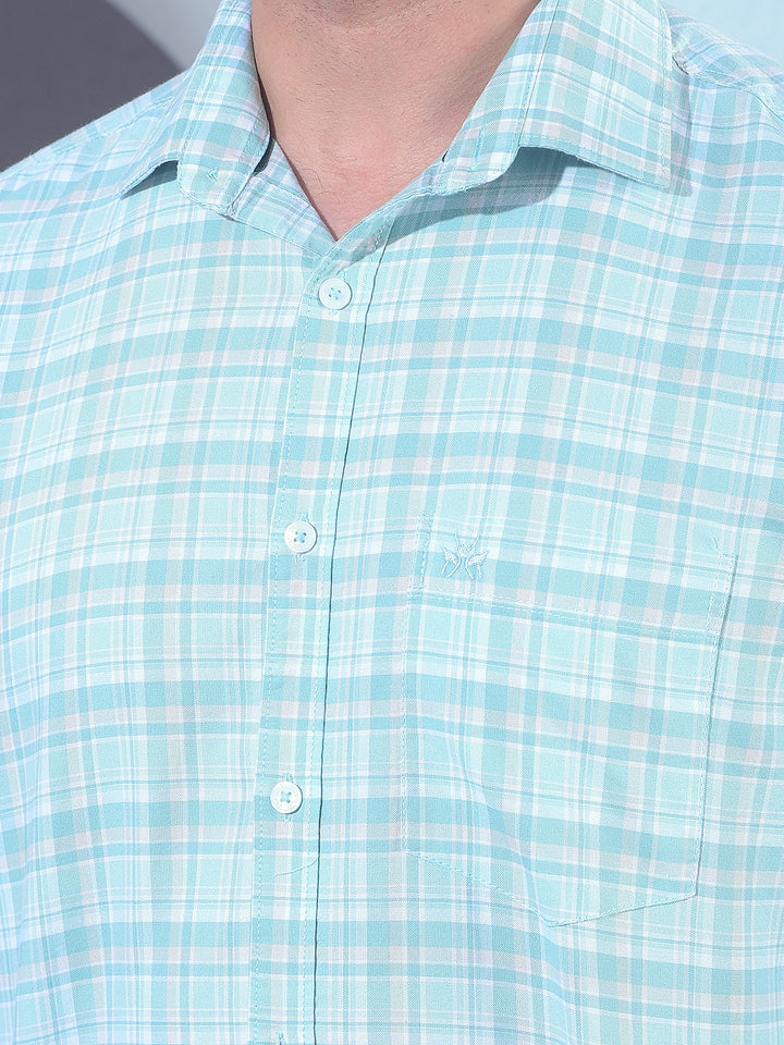 Green Checked 100% Cotton Shirt