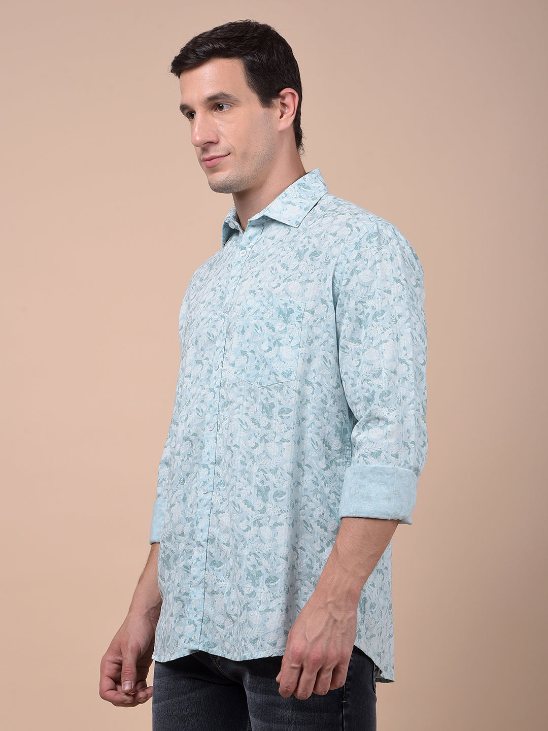 Green Floral Print Shirt
