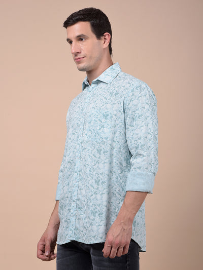Green Floral Print Shirt
