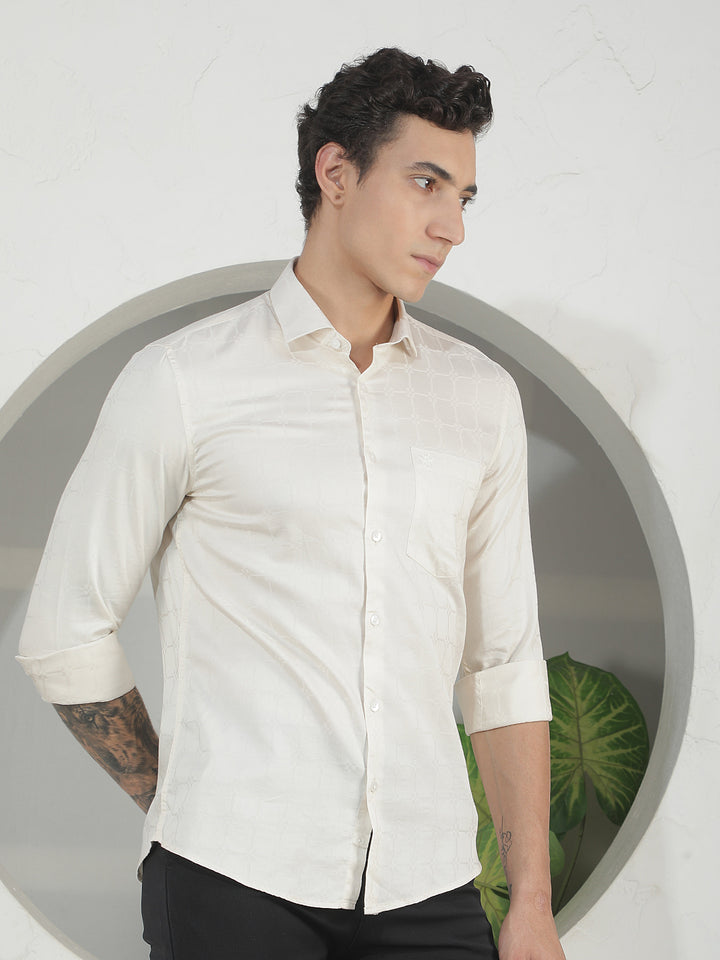 Signature Dune Beige Jacquard Shirt