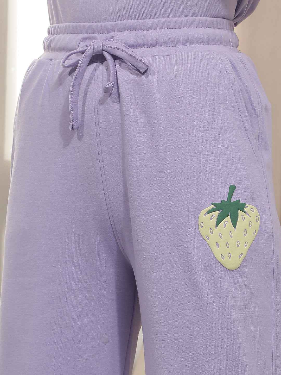 Purple Embroidery Trackpants