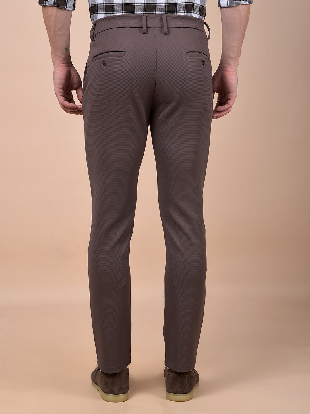 Modern Edgey Brown Knitted Trousers