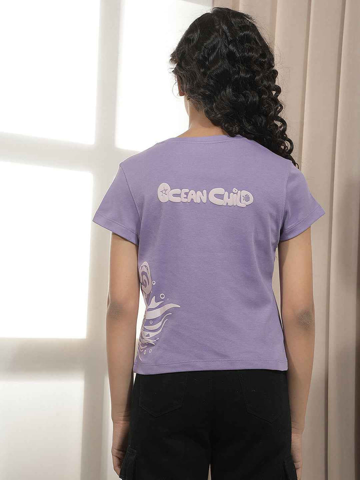 Purple Graphic Print T-Shirt