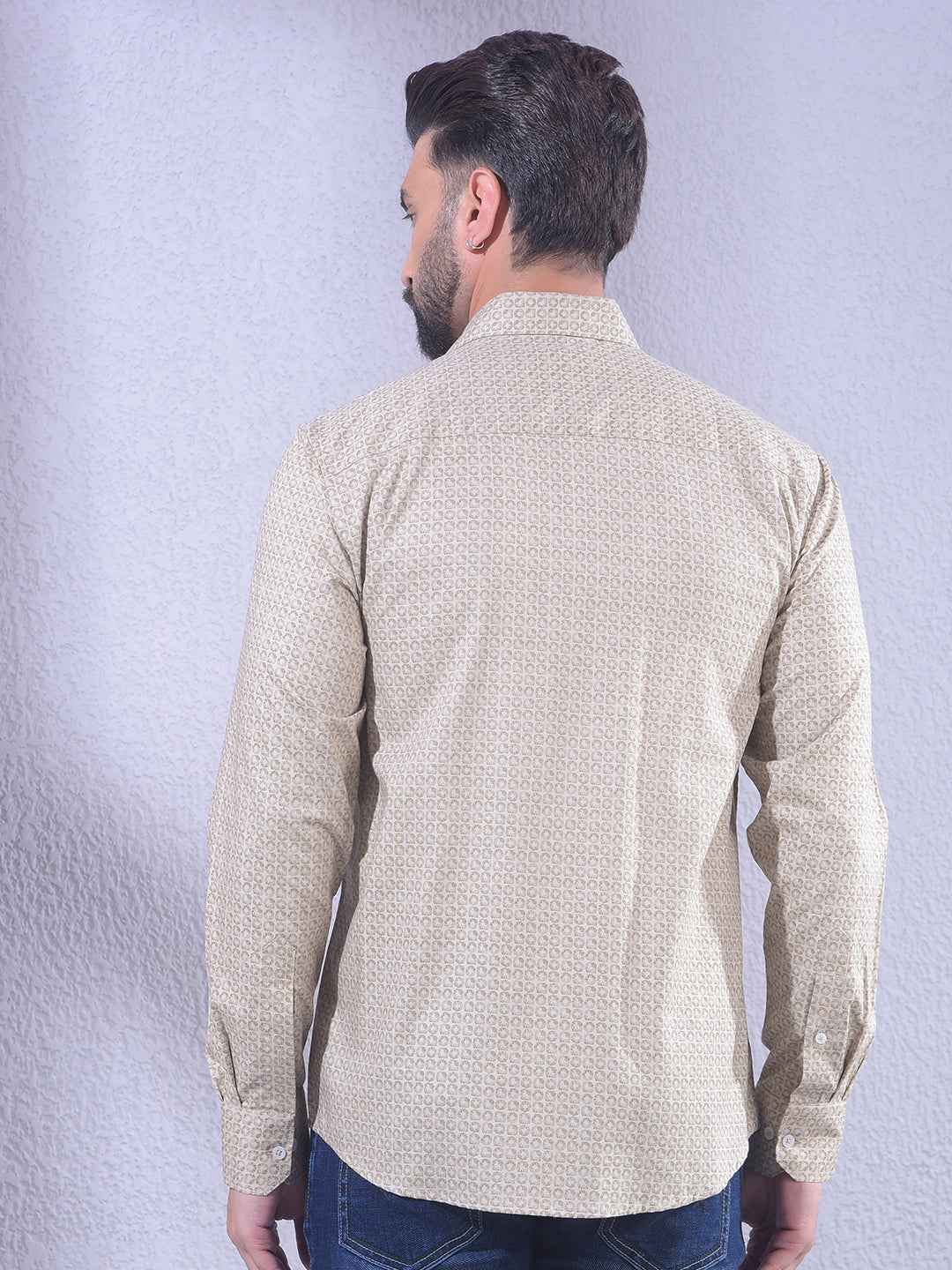 Beige Printed Shirt