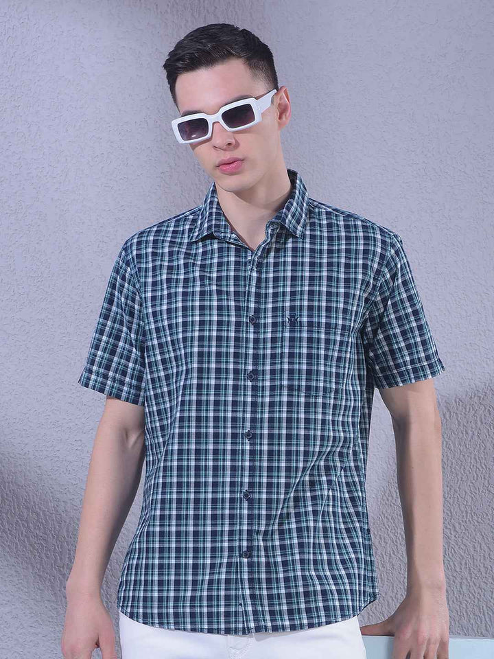 Green 100% Cotton Checked Shirt