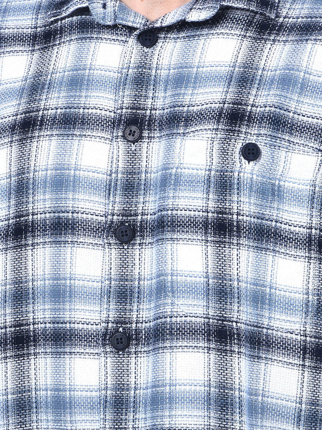 Blue Checked 100% Cotton Shirt