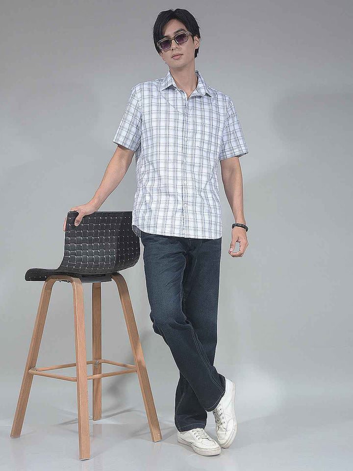 White Checked 100% Cotton Shirt