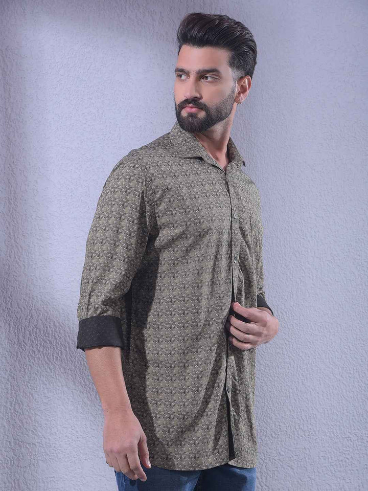 Olive Printed Shirt