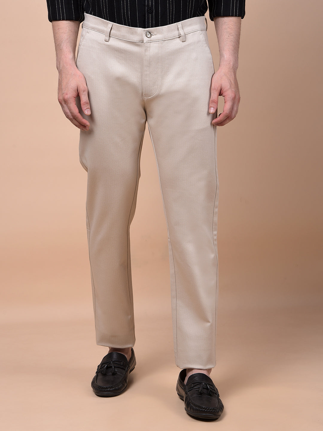 Stonebeige Urban Fit Dobby Trousers