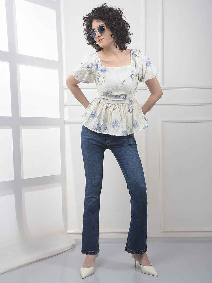 Blue Retro Bootcut Jeans