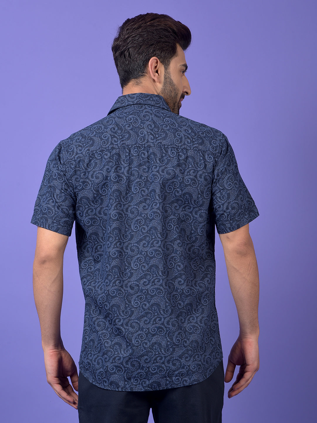 Navy Blue Printed Shirt