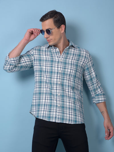 Green Checked 100% Cotton Shirt