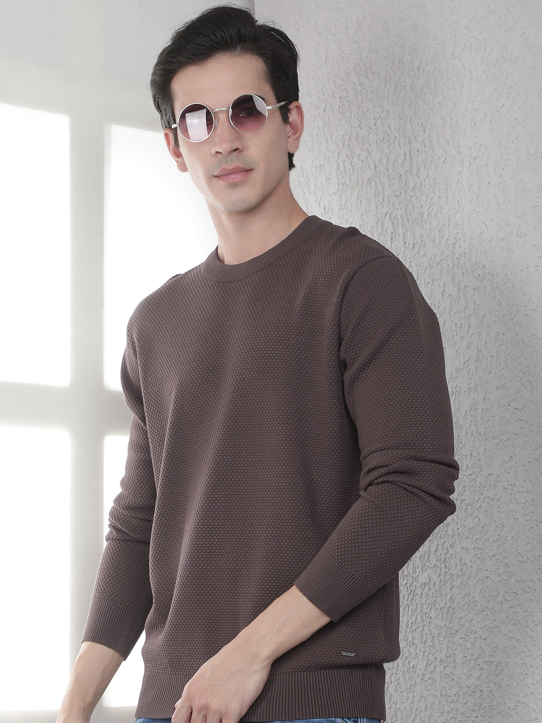 Brown Round Neck Sweater